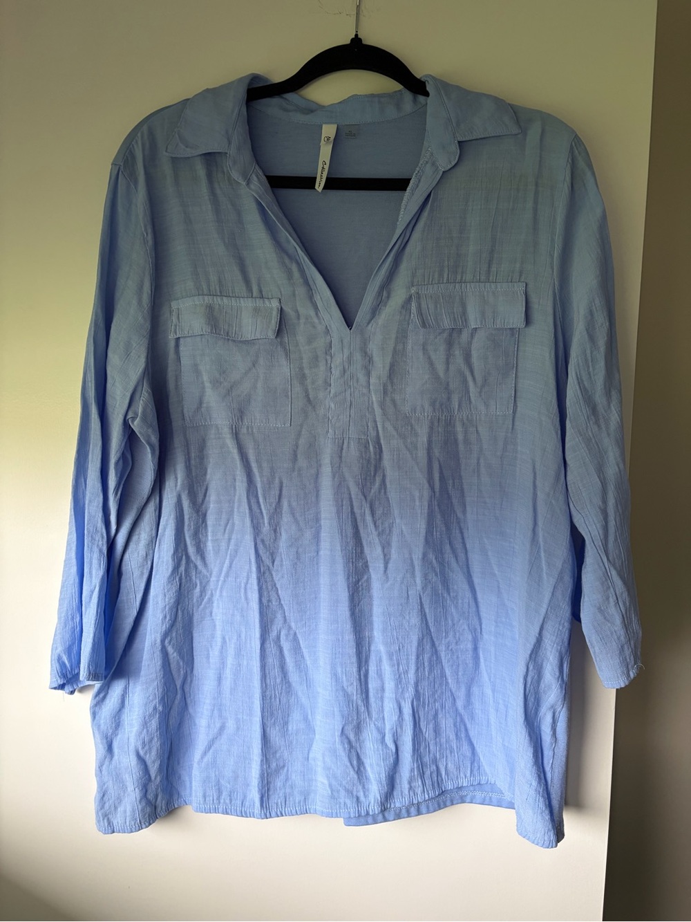 NY Collection V-Neck Tunic Blouse - Size XL